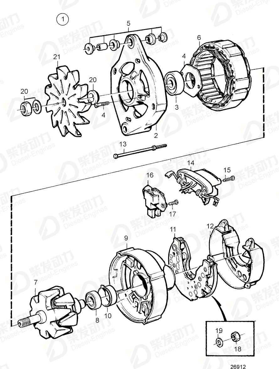 VOLVO Diode bridge 1696944 Drawing